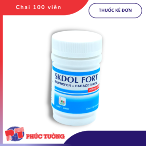 SKDOL FORT (lọ 100 viên) - Điều trị cảm cúm, giảm đau, hạ sốt, chống viêm